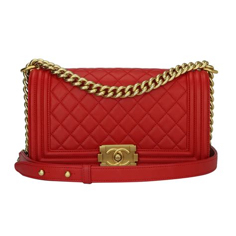 medium red chanel boy bag|chanel boy small quilted bag.